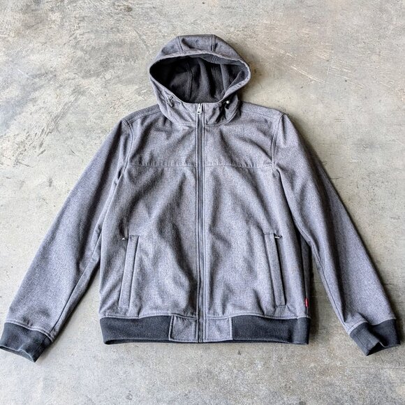 Levi's Other - Levi's Men's Gray Black Fleece Lined Full Zip Hooded Jacket medium